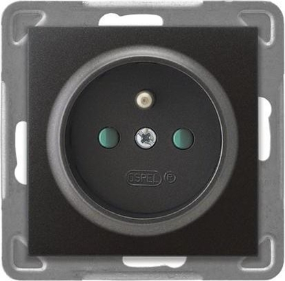 Picture of Ospel Gniazdo Impresja pojedyncze z uziemieniem i przesonami antracyt (GP-1YZP/m/50)