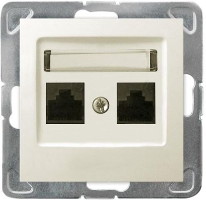 Attēls no Ospel Gniazdo komputerowe Impresja podwójne RJ45 5e ecru (GPK-2Y/K/m/27)