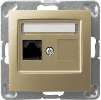 Attēls no Ospel Gniazdo komputerowe Impresja pojedyncze RJ45 5e zoty metalik (GPK-1Y/K/m/28)