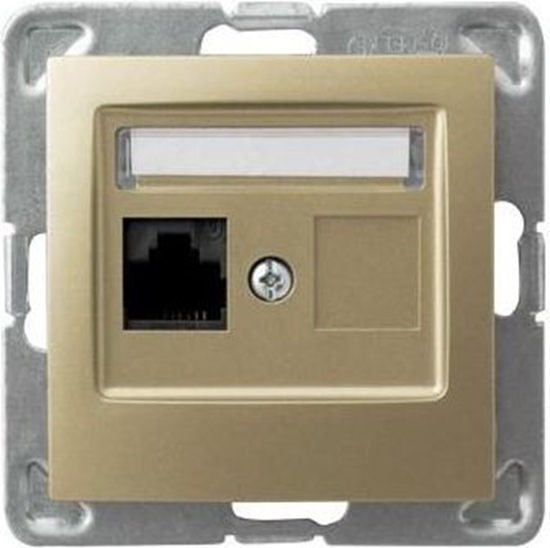 Picture of Ospel Gniazdo komputerowe Impresja pojedyncze RJ45 5e zoty metalik (GPK-1Y/K/m/28)