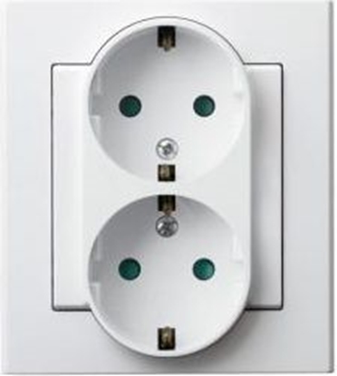 Picture of Ospel Gniazdo podwójne Sonata z ramk schuko 16A IP20 z przesonami biae (GP-2RSP/00)