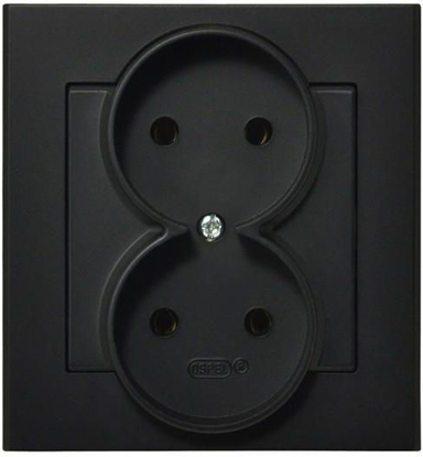 Picture of Ospel Gniazdo Sonata podwójne czarny metalik (GP-2R/33)