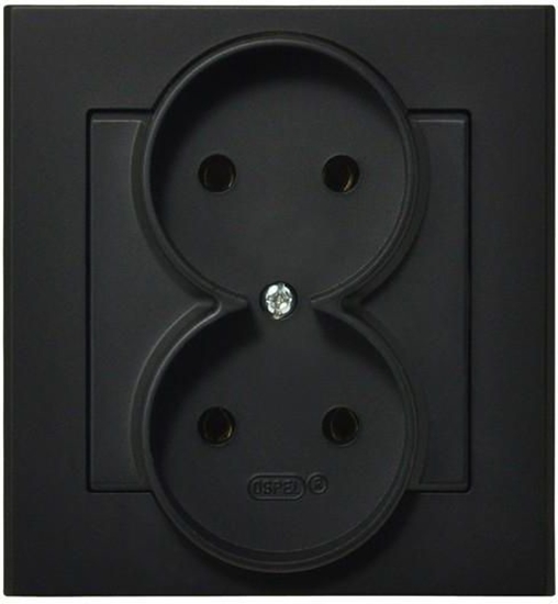 Picture of Ospel Gniazdo Sonata podwójne czarny metalik (GP-2R/33)