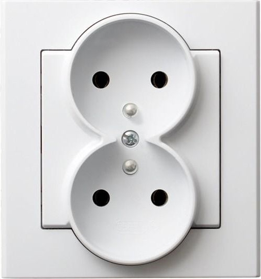 Picture of Ospel Gniazdo Sonata podwójne z uziemieniem biae (GP-2RZ/00)