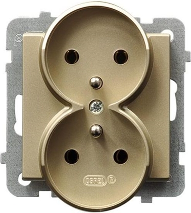 Attēls no Ospel Gniazdo Sonata podwójne z uziemieniem szampaski zoty (GP-2RRZ/m/39)