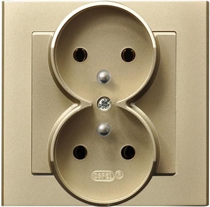 Attēls no Ospel Gniazdo Sonata podwójne z uziemieniem zoty szampaski (GP-2RZ/39)