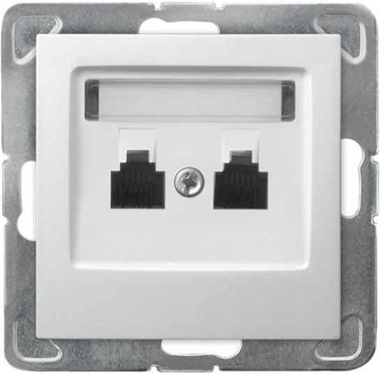 Изображение Ospel Gniazdo telefoniczne Impresja podwójne RJ11 biay (GPT-2YN/m/00)