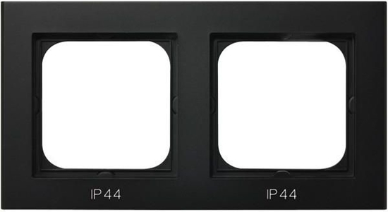 Изображение Ospel Ramka podwójna Sonata do czników IP-44 czarny metalik (RH-2R/33)