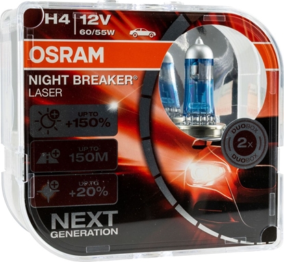 Attēls no Osram OSRAM autoárovka H4 NIGHT BREAKER® LASER 12V 60/55W P43t (Duo-Box)