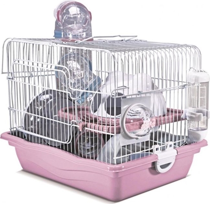 Изображение Panama Pet Klatka dla gryzoni,do czasowego pobytu 35,5x26,6x27,5 cm, biao/róowa