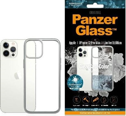 Attēls no PanzerGlass Etui ClearCase do iPhone 12 Pro Max Satin Silver Antibacterial