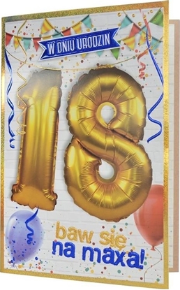 Attēls no PASSION CARDS Karnet 18-te urodziny ballon QBL-002