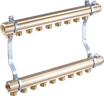 Picture of Perfexim Rozdzielacz mosiny 11 obwodów z nyplami (30-102-1100-001)