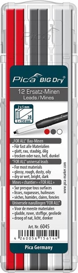Picture of PICA PICA WKADY WYMIENNE MIX DO ZNACZNIKA BIG DRY / GRAFIT/CZERWONY/BIAY PICA6045