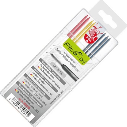 Picture of PICA PICA WKADY WYMIENNE ROZPUSZCZALNE W WODZIE /4-GRFIT/2-CZERWONY/2-ÓTY /KARTA DO OÓWKA 3030 PICA4020SB