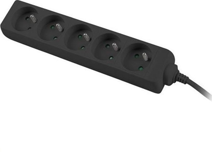 Picture of PremiumCord zwyka 5 gniazd 2m czarny (ppa5-02bk)