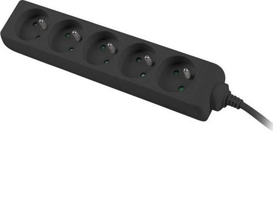 Picture of PremiumCord zwyka 5 gniazd 2m czarny (ppa5-02bk)