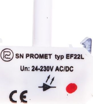 Изображение Promet Blok podświetlający czerwony 24-230V AC/DC do przycisków sterowniczych serii NEF22 i NEK22M IP20 W0-L EF22LN C