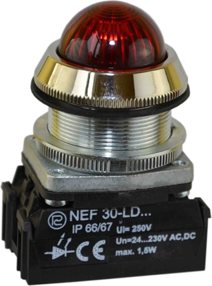 Изображение Promet Lampka sygnalizacyjna 30mm czerwona 24 - 230V AC / DC (W0-LDU1-NEF30LDS C)