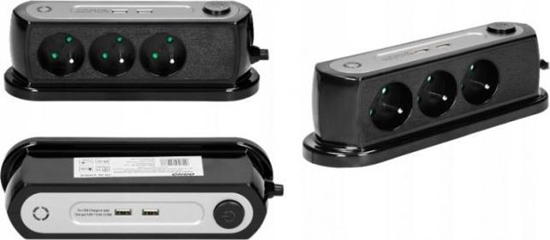 Picture of Listwa zasilajca Orno 3 gniazda 1.4 m czarna (OR-AE-13190/B)