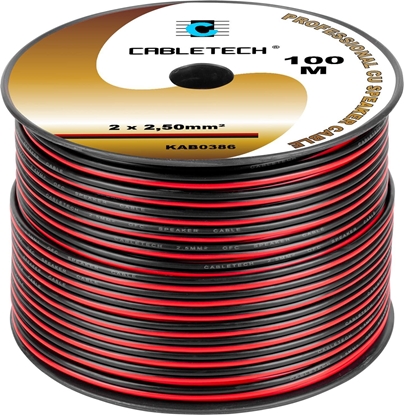 Attēls no Przewód Cabletech Kabel głośnikowy 2,5mm czarno-czerwony