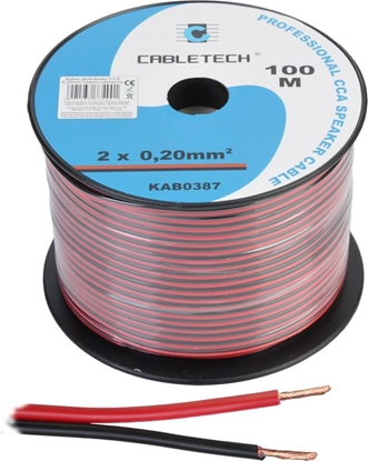 Изображение Przewód Cabletech Kabel głośnikowy CCA 0.20mm czarno-czerwony