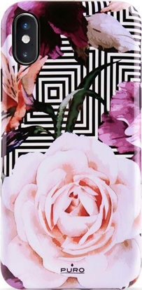 Изображение Puro PURO Glam Geo Flowers - Etui iPhone Xs Max (Pink Peonies)