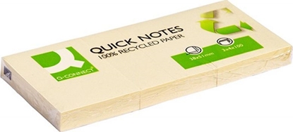 Attēls no Q-Connect Bloczek samoprzylepny Q-CONNECT 100% Recycled, 38x51mm, 3x100 kart., óty