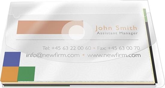 Picture of Q-Connect Kiesze samoprzylepna Q-CONNECT, na wizytówki, z klapk, 105x60mm, 10szt., transparentna