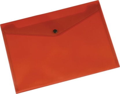Attēls no Q-Connect Teczka kopertowa zatrzask, PP, A4, 172mikr., transparentna czerwona