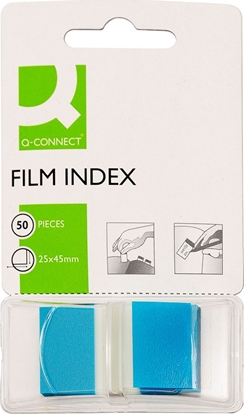Attēls no Q-Connect Zakadki indeksujce Q-CONNECT, PP, 25,4x43,7mm, 50 kart., niebieskie