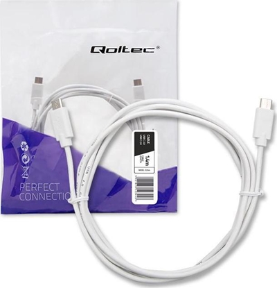 Attēls no Kabel USB Qoltec USB-C - USB-C 1.4 m Biały (52344)