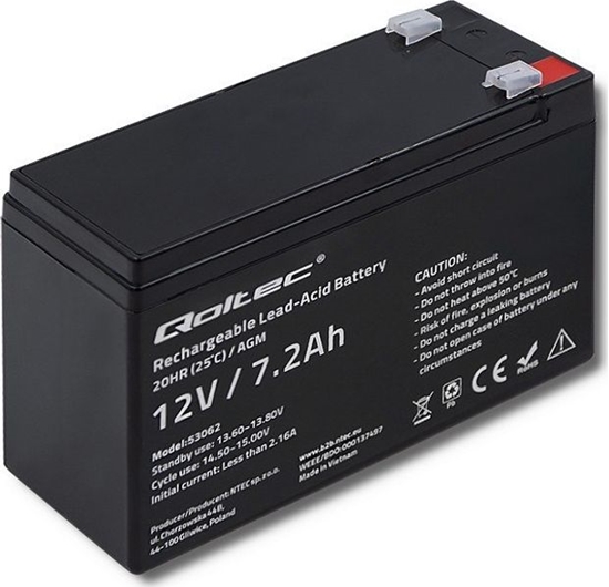 Picture of Qoltec Akumulator AGM 12V 7.2Ah max.108A