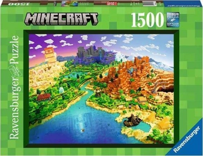 Attēls no Ravensburger Puzzle 1500el World of Minecraft / Świat Minecrafta 171897 RAVENSBURGER