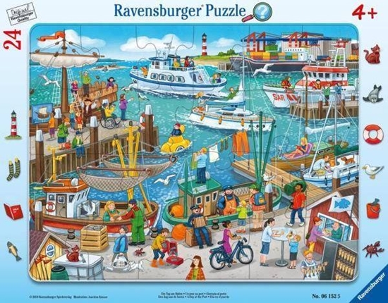 Изображение Ravensburger Puzzle 24 ramkowe Dzie w porcie 061525