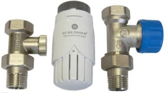 Picture of Schlosser Zestaw termostatyczny ktowy niklowany prosty (602200002)