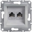 Picture of Schneider Electric Gniazdo komputerowe Asfora 2 x RJ45 kat. 5e UTP bez ramki aluminium (EPH4400161)