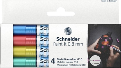 Attēls no Schneider MARKER AKRYLOWY SCHNEIDER PAINT-IT METALLIC 4 SZTUKI (NIEBIESKI, CZEROWNY, ÓTY, ZIELONY)