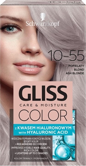 Изображение Schwarzkopf Krem koloryzujący do włosów Gliss Color 10-55 Popielaty Blond