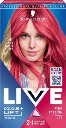 Изображение Schwarzkopf SCHWARZKOPF_Live Colour Lift 2in1 farba rozjaśniająca i koloryzująca do włosów L77 Pink Passion