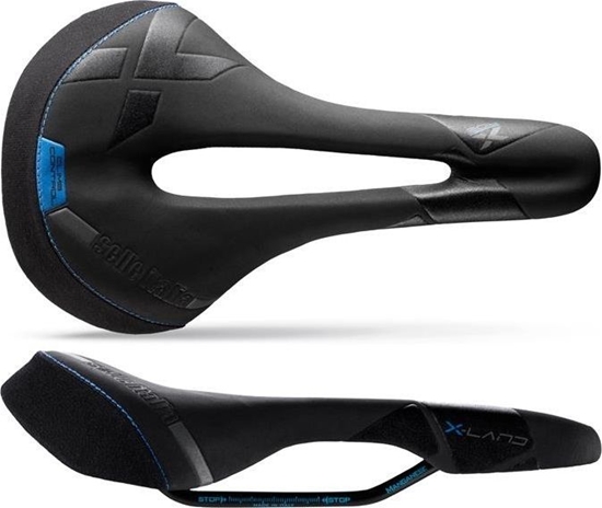 Picture of Selle Italia Siodo SELLE ITALIA X-LAND E-BIKE TM SUPERFLOW L (id match - L3) Manganese Tube 7, fibra-tek- Mokka, 275g czarno-niebieskie (NEW)