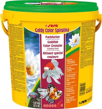 Attēls no Sera Goldy Color Spirulina Nature 10 l, granulat - pokarm dla zotych rybek