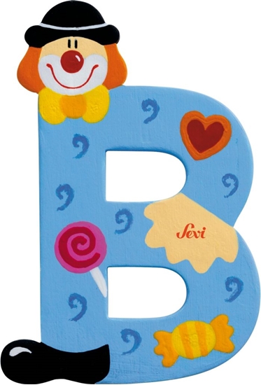 Picture of Sevi Drewniana literka B, Klaun (81738)