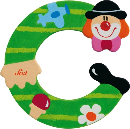 Picture of Sevi Drewniana literka C, Klaun (81739)