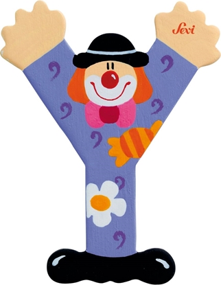 Attēls no Sevi Drewniana literka Y, Klaun (81761)