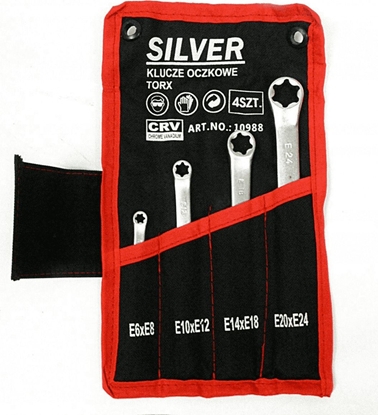 Изображение Silver zestaw kluczy oczkowych Torx 4 sztuki (10988)