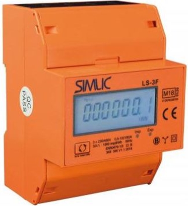 Picture of Simet Licznik energii elektrycznej 3-fazowy 80A 3x230/400V z wywietlaczem LCD-3F/4M MID (85402010)