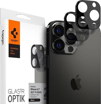 Attēls no Spigen Szko hartowane na aparat Spigen Optik Camera Lens Apple iPhone 13 Pro/13 Pro Max Graphite [2 PACK]