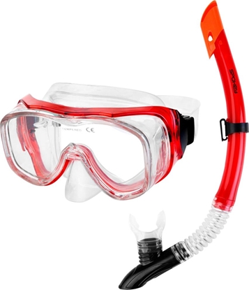 Attēls no Spokey zestaw do nurkowania maska + fajka LUZON czerwony Spokey
