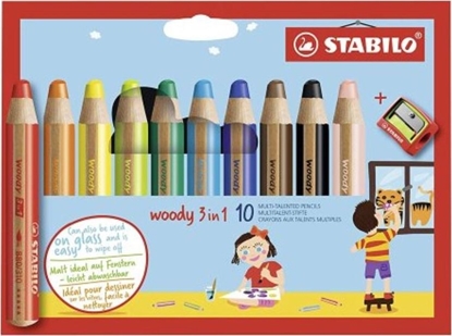 Изображение Stabilo Kredki Woody 3w1 10 kol + temperówka STABILO